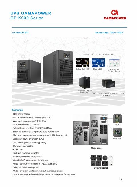 Sampul katalog GP K900 Series — 1–3 kVA